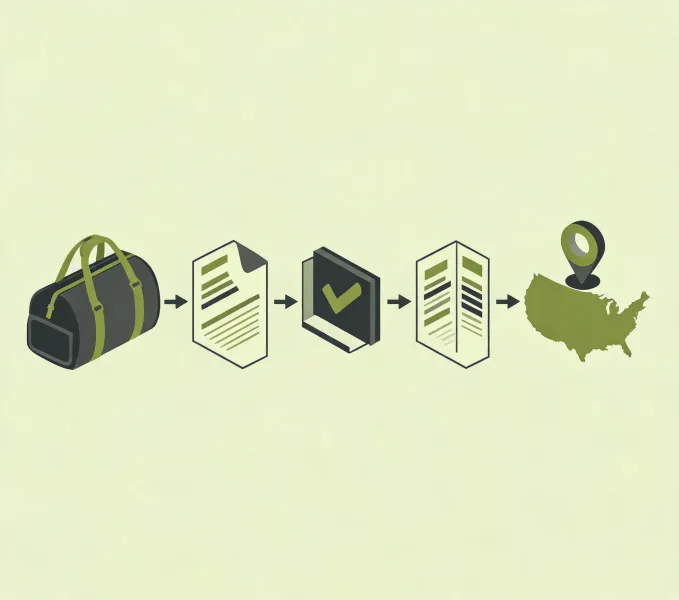 Sport bag procurement brief routing illustration
